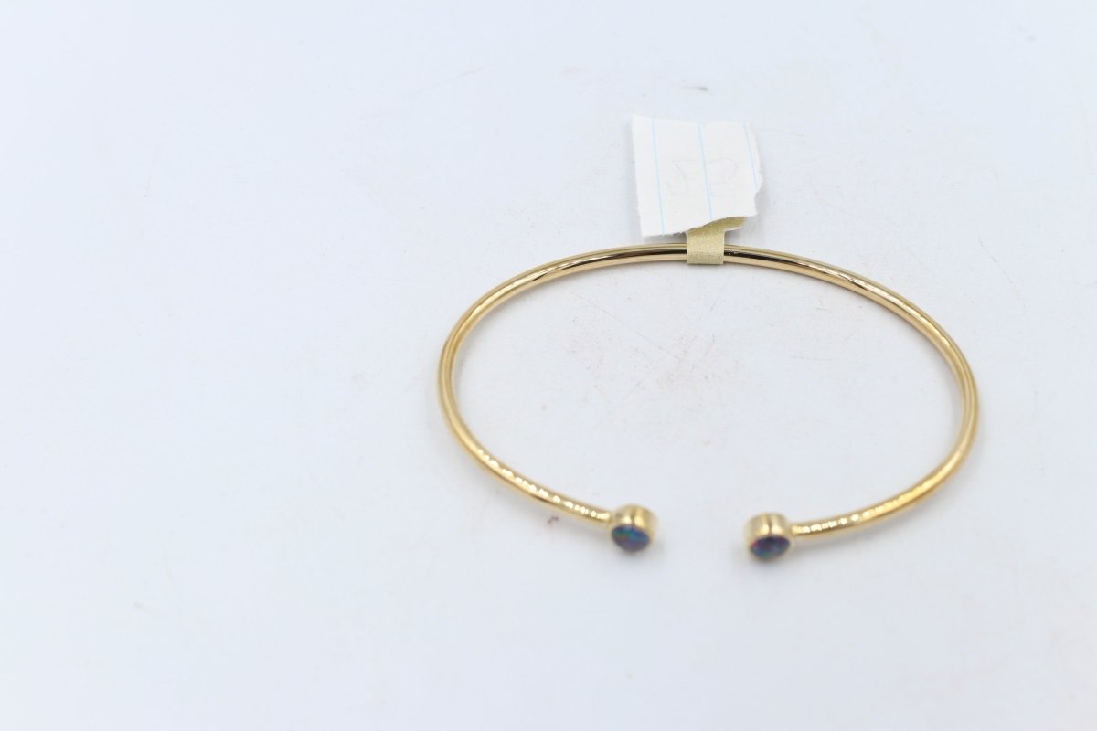 9ct Gold Cuff Flex Bangle with Opals