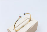 9ct Gold Cuff Flex Bangle with Opals