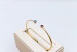 9ct Gold Cuff Flex Bangle with Opals