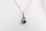 9ct Gold set Tahitian pearl Pendent 10mm Enhancer