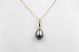 9ct Gold set Tahitian pearl Pendent 10mm Enhancer