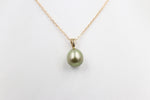 9ct Gold set Tahitian Pearl Pendent 10mm