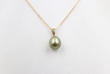 9ct Gold set Tahitian Pearl Pendent 10mm