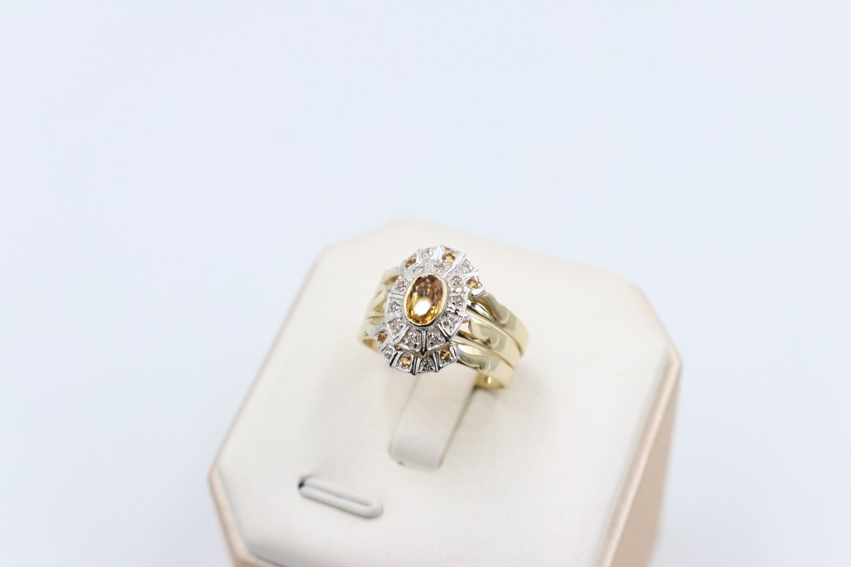 9ct Gold Trio Set with Citrine and Diamond SYR1470