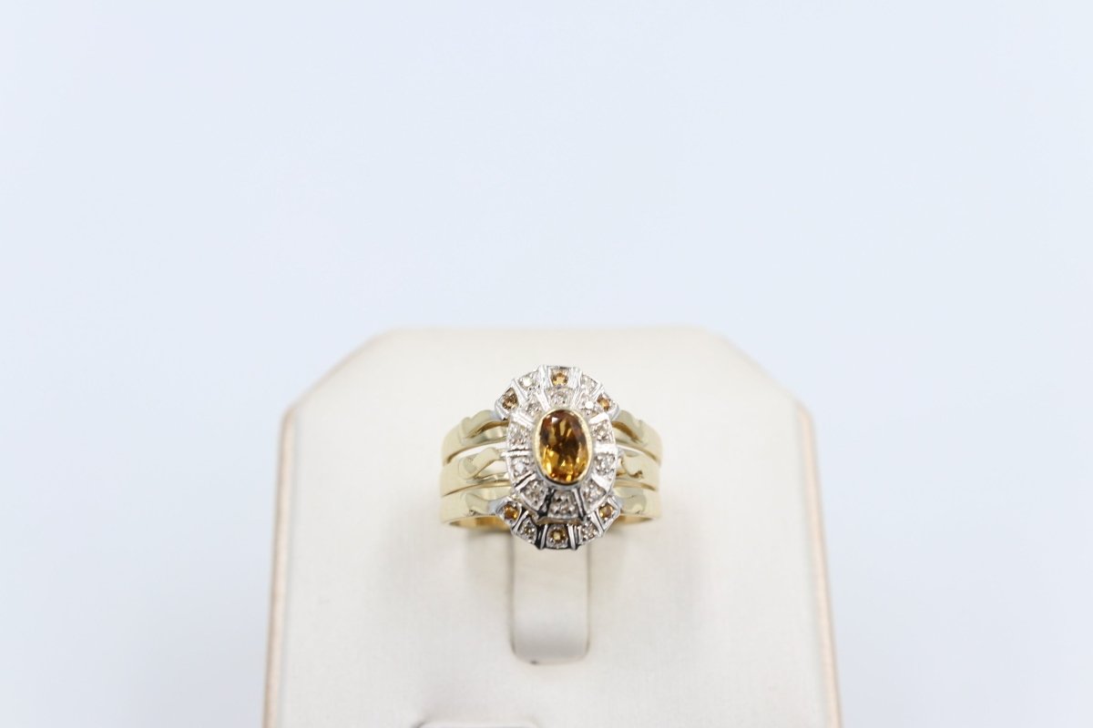 9ct Gold Trio Set with Citrine and Diamond SYR1470