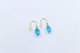 9ct Gold Genuine Blue Topaz Drop Earrings