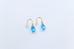 9ct Gold Genuine Blue Topaz Drop Earrings