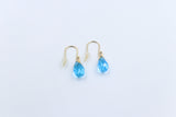 9ct Gold Genuine Blue Topaz Drop Earrings