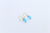 9ct Gold Genuine Blue Topaz Drop Earrings