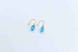 9ct Gold Genuine Blue Topaz Drop Earrings