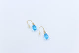 9ct Gold Genuine Blue Topaz Drop Earrings