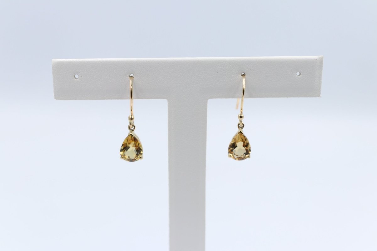 9ct Gold Genuine Citrine Drop Earrings SYE468C