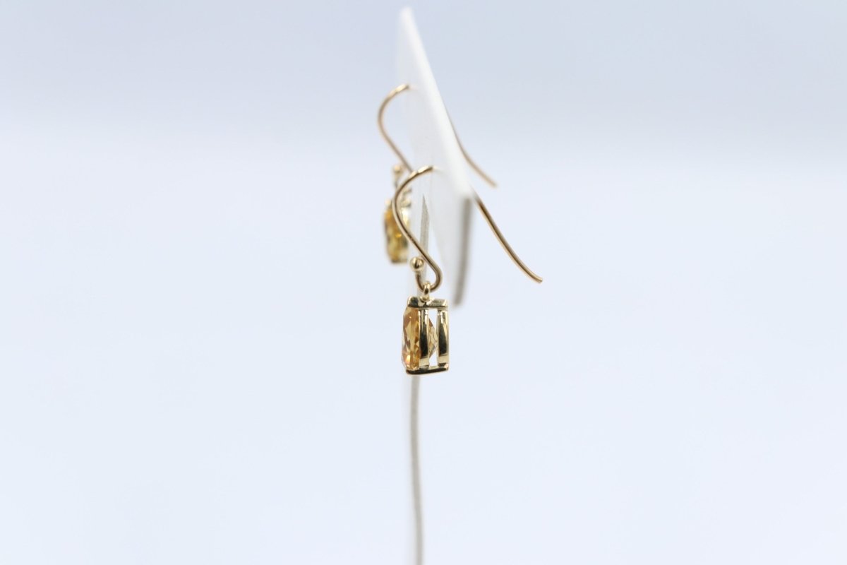 9ct Gold Genuine Citrine Drop Earrings SYE468C