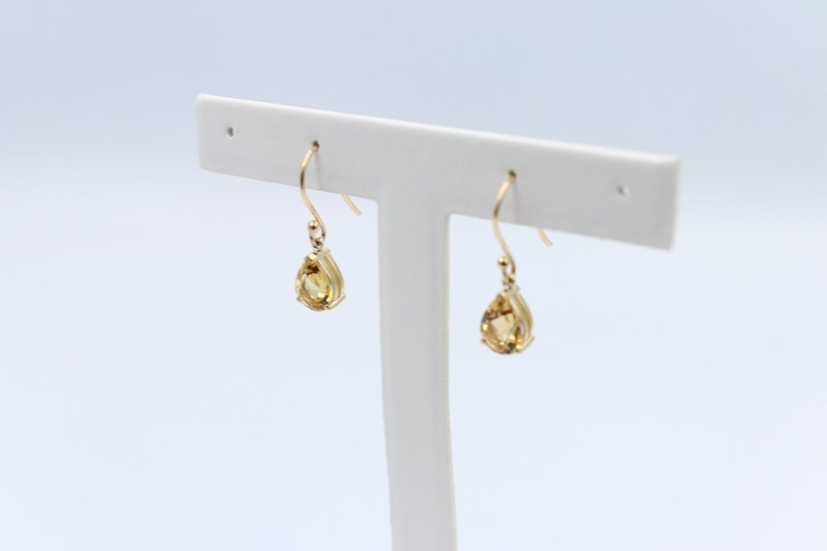 9ct Gold Genuine Citrine Drop Earrings SYE468C