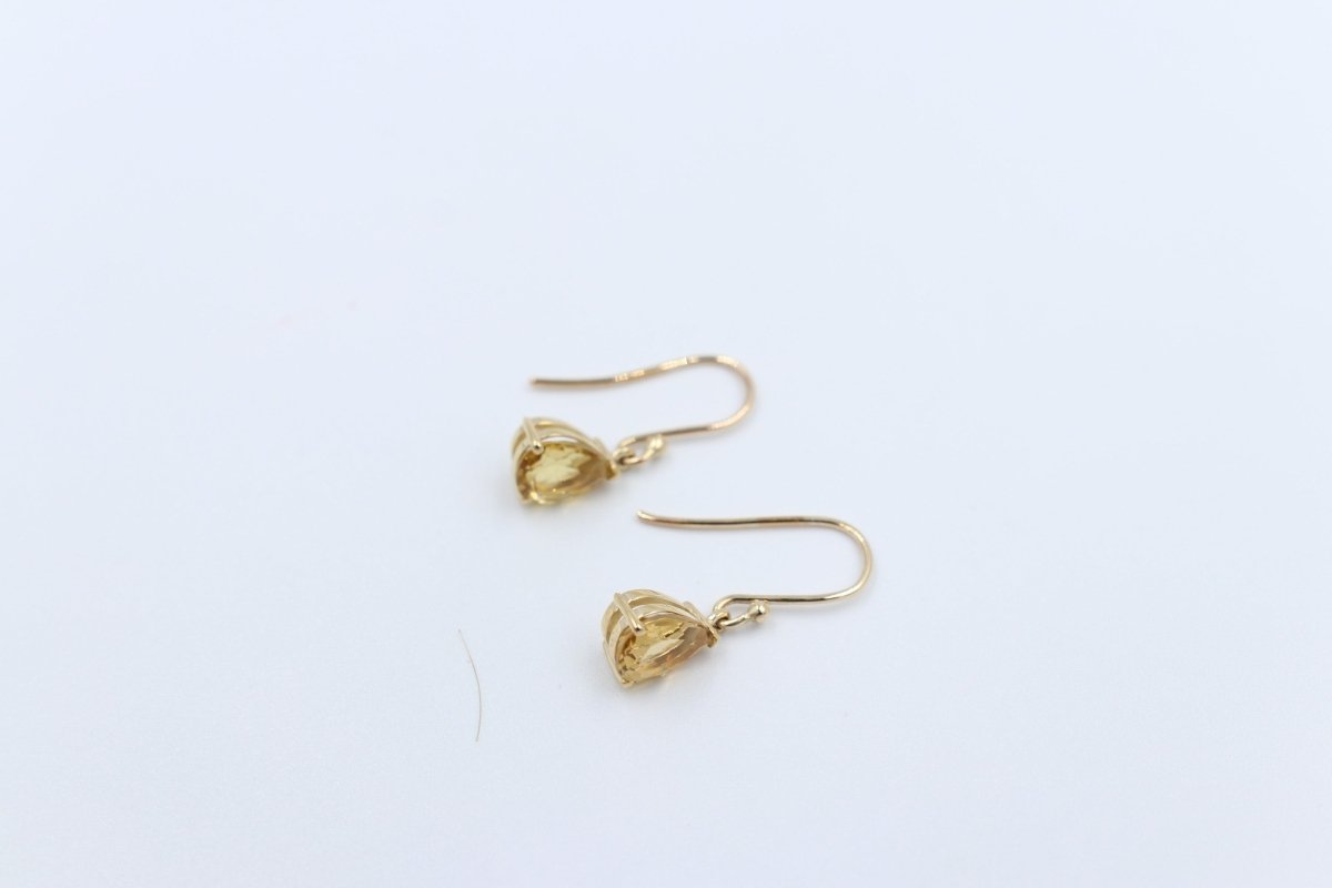 9ct Gold Genuine Citrine Drop Earrings SYE468C