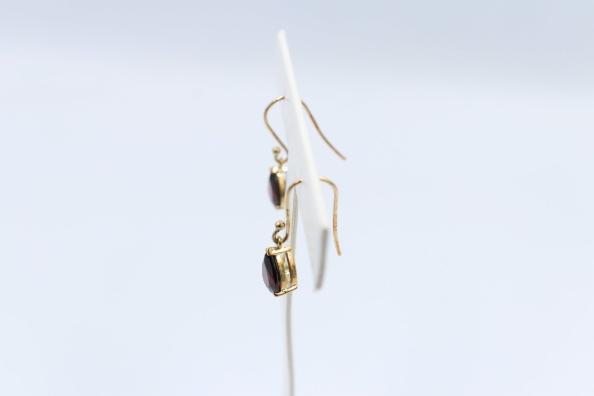 9ct Gold Genuine Garnet Drop Earrings SYE468G