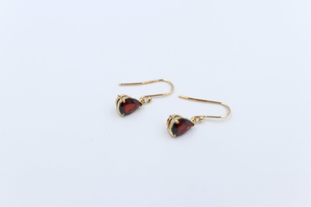 9ct Gold Genuine Garnet Drop Earrings SYE468G