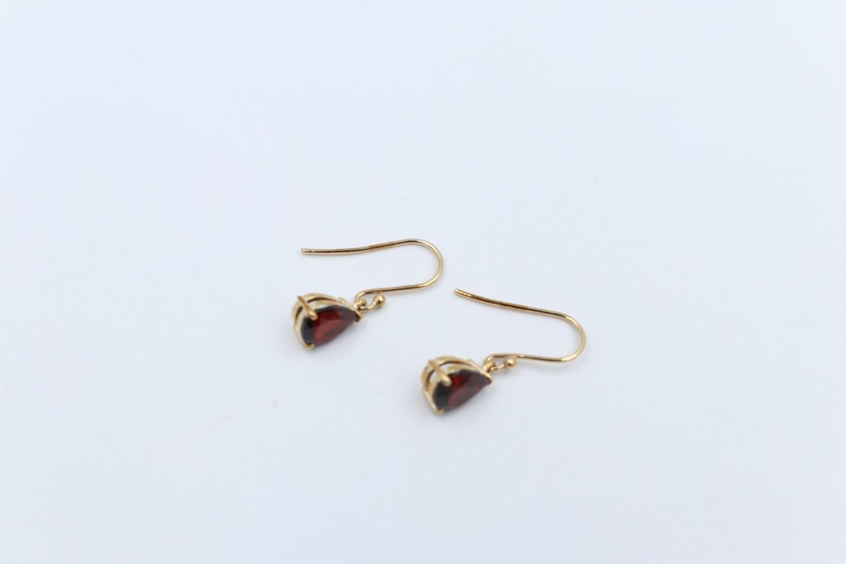 9ct Gold Genuine Garnet Drop Earrings SYE468G
