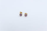 9CT Gold Amethyst and Diamond Earrings SYE1892A