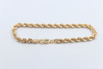 9ct Gold Italian Hollow Rope Bracelet 19cm