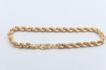 9ct Gold Italian Hollow Rope Bracelet 19cm
