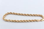 9ct Gold Italian Hollow Rope Bracelet 19cm