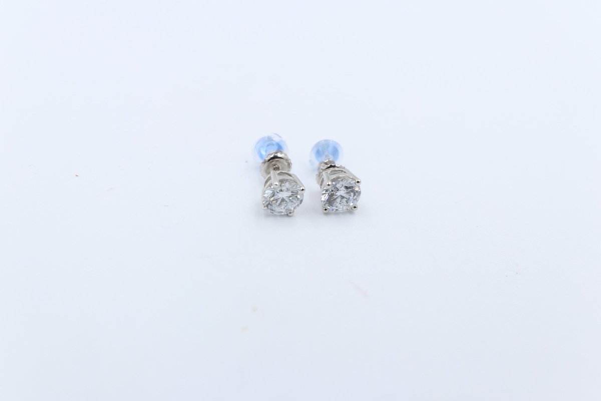 14kt Gold Set Lab Grown Diamond Stud Earrings TDW 2ct