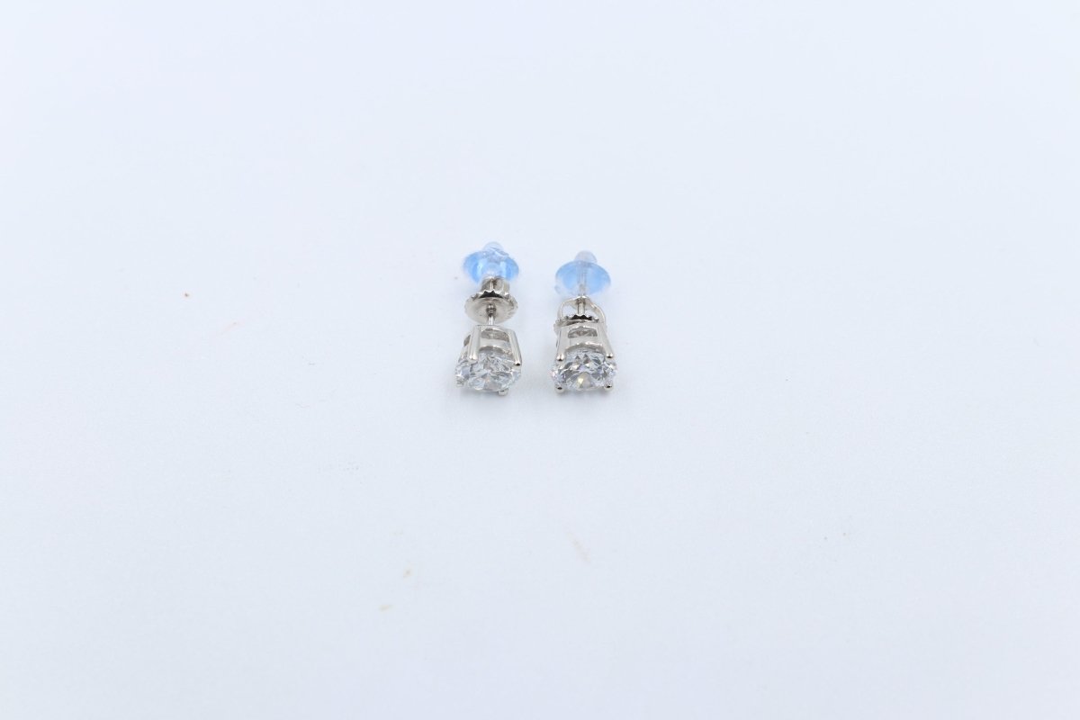 14kt Gold Set Lab Grown Diamond Stud Earrings TDW 2ct