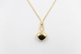 9ct Gold Lariat Style Necklace with Heart 42cm