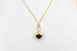 9ct Gold Lariat Style Necklace with Heart 42cm