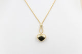 9ct Gold Lariat Style Necklace with Heart 42cm