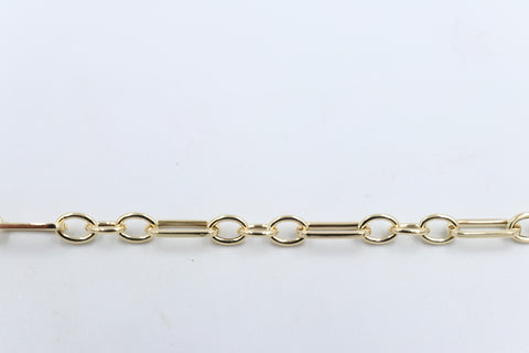 9ct Gold Paper clip Link 1:3 figaro Style Bracelet