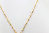 9ct Gold Rope Chain Italian Necklace with Heart