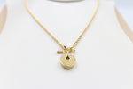 9ct Gold Rope Chain Italian Necklace with Heart