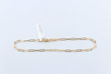 9ct Gold Paper clip Link Bracelet 18.5cm