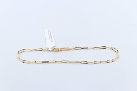 9ct Gold Paper clip Link Bracelet 18.5cm