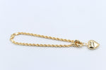 9ct Gold Rope Link Bracelet with Heart