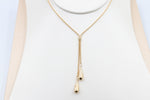 9ct Gold Lariat Style Necklace with Teardrops 45cm