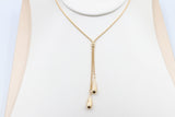 9ct Gold Lariat Style Necklace with Teardrops 45cm