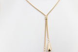 9ct Gold Lariat Style Necklace with Teardrops 45cm