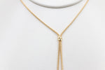 9ct Gold Lariat Style Necklace with Teardrops 45cm