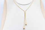 9ct Gold Lariat Style Necklace with Teardrops 45cm