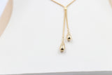 9ct Gold Lariat Style Necklace with Teardrops 45cm