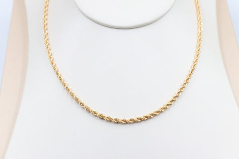 9ct Gold Italian Rope Chain 45cm