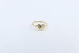 9ct Gold Girls Signet Ring with Pink Tourmaline