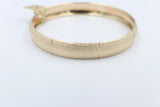 9ct Gold Fancy satin & Diamond Cut Bangle 10mm