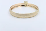 9ct Gold Fancy satin & Diamond Cut Bangle 10mm