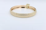 9ct Gold Fancy satin & Diamond Cut Bangle 10mm