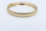 9ct Gold Fancy satin & Diamond Cut Crossover  Bangle 10mm