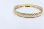 9ct Gold Fancy satin & Diamond Cut Crossover  Bangle 10mm